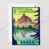 Cortina D' Amperzzo, Dolomiti Alps,イタリア,ヴィンテージ ポストカード (正面/裏面)