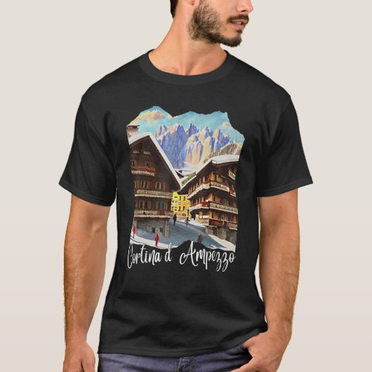 Cortina d'Ampezzo Dolomiti Painting Cortina d'Ampe Tシャツ (正面)