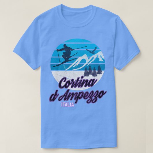 Cortina dAmpezzo Dolomiti SuperskkiイタリアItalia Sk Tシャツ (デザイン正面)