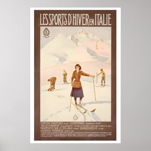 Cortina D'Ampezzo Val Gardena Bardonecchia ポスター (正面)