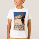 Cortina d'Ampezzo Vintage Travel Poster Art Tシャツ<br><div class="desc">Cortina d'Ampezzo Vintage Travel Poster Art</div>