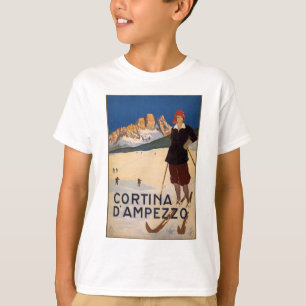 Cortina d'Ampezzo Vintage Travel Poster Art Tシャツ