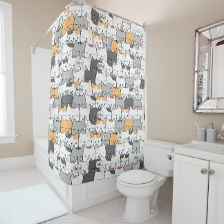 Cortina de Baño HELLO AND LOVELY CATS シャワーカーテン