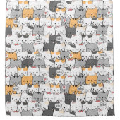Cortina de Baño HELLO AND LOVELY CATS シャワーカーテン (正面)