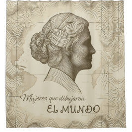 Cortina de baño Mujeres que dibujaron el mundo シャワーカーテン