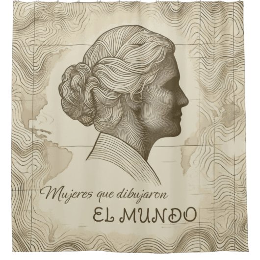Cortina de baño Mujeres que dibujaron el mundo シャワーカーテン (正面)