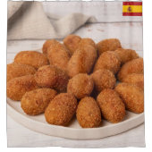 Cortina de ducha croquetas españolas シャワーカーテン (正面)