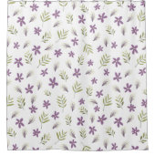 Cortina de ducha Violetas y flores silvestres シャワーカーテン (正面)