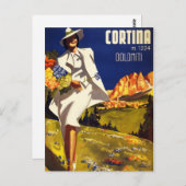 Cortina Dolomitiイタリアのヴィンテージのポスターを復元 ポストカード (正面/裏面)