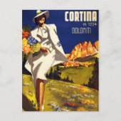Cortina Dolomitiイタリアのヴィンテージのポスターを復元 ポストカード (正面)