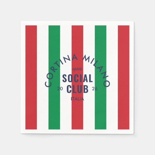 Cortina Milano Apres Social Club Italia Napkins スタンダードカクテルナプキン (正面)