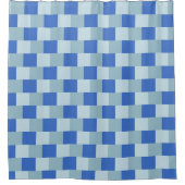 Cortina, shower, checkered, blue, light blue シャワーカーテン (正面)