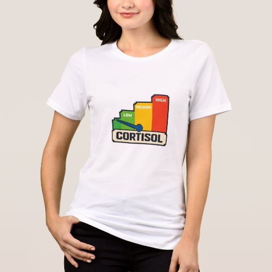 Cortisol Meter T-Shirt, Funny Stress Hormon トライブレンドTシャツ (正面)