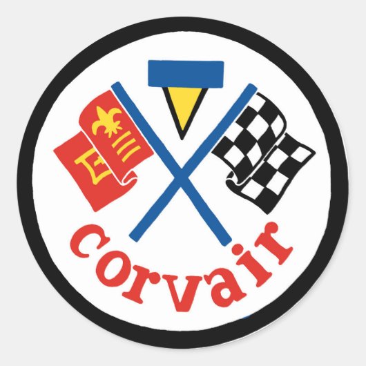 Corvairヴィンテージパッチ2カラー/ブラックシール ラウンドシール (正面)