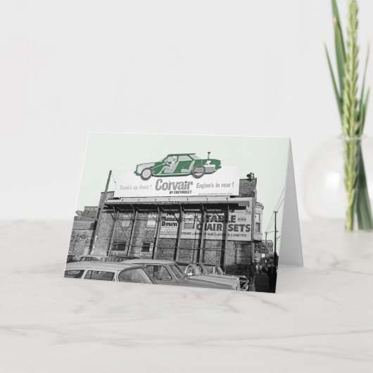Corvair車のColorsplashのヴィンテージの掲示板車のロット カード (正面)
