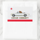 Corvair Community California EM フラグ 長方形シール (バッグ)