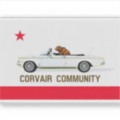 Corvair Community California EM フラッグ シール (正面)