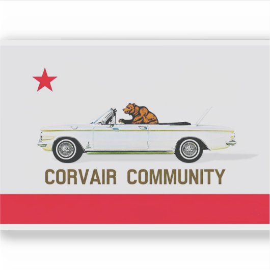 Corvair Community California EM flag シール (正面)