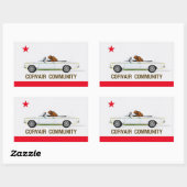 Corvair Community California EM flag 長方形シール (シート)