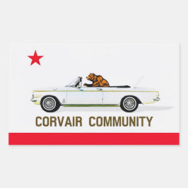 Corvair Community California EM flag 長方形シール