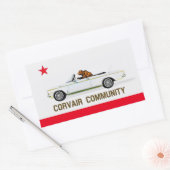 Corvair Community California EM flag 長方形シール (封筒)