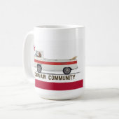 Corvair Community California Rampy Flag コーヒーマグカップ (正面左)