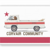 Corvair Community California Rampy Flag シール (正面)