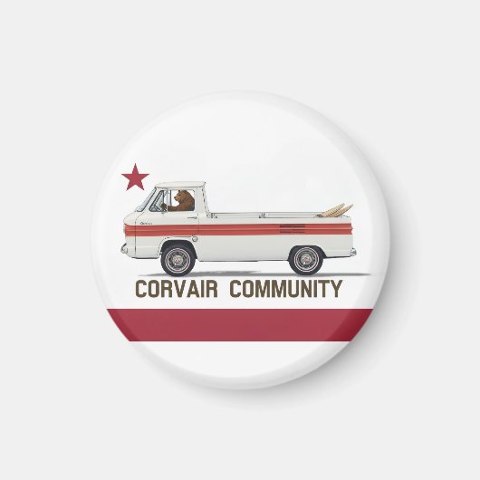 Corvair Community California Rampy Flag マグネット (正面)