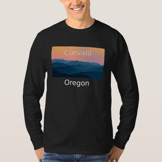 Corvalli Oregon Mountain sunset hometown Tシャツ (正面)