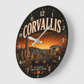 Corvallis Oregon ラージ壁時計 (傾斜)
