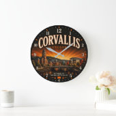 Corvallis Oregon ラージ壁時計 (ホーム)