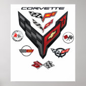 CORVETTE 8 GENERATIONS BADGE ポスター (正面)