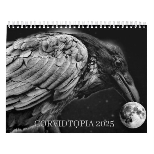 Corvidtopia Raven 2025ウォールカレンダー カレンダー (カバー)
