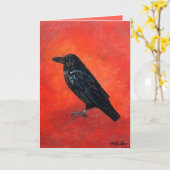 Corvus Coraxグリーティングカード カード (黄色い花)