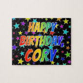 「CORY」名、おもしろい「ハッピーバースデー」 ジグソーパズル (横)