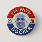 Cory Booker社長2020民主党写真レトロ 缶バッジ (正面)