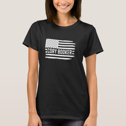 Cory Booker Patriotic USA Flag Supporter Tシャツ (正面)
