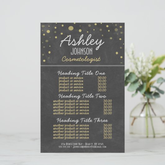 Cosemtologist Chalkboardのサービスと価格 (スタンド正面)