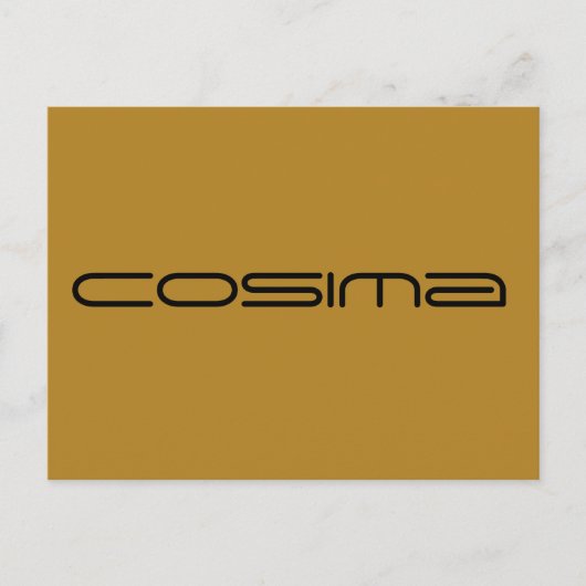 Cosima、Orphan Blackからのキャラクター、幾何学的フォント ポストカード (正面)