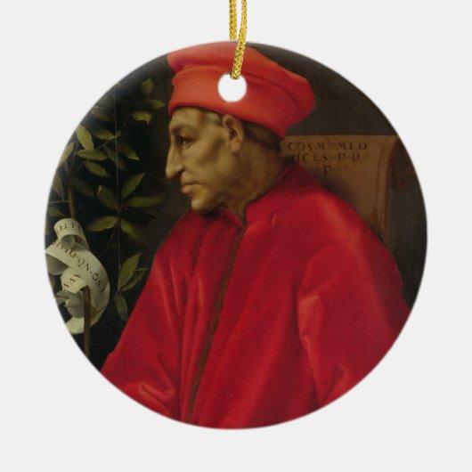 Cosimoのde Medici (Il Vecchio) (1389-1463年) 1518年(o セラミックオーナメント (正面)