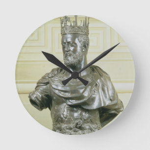 Cosimo I de Medici (1519-74年の) c.15のポートレートのバスト ラウンド壁時計