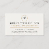 Cosmetic Dentist White Gold Modern Elegant Luxury 名刺 (正面)