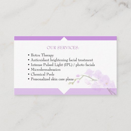 Cosmetic, SPA & make up studio business card 名刺 (裏面)