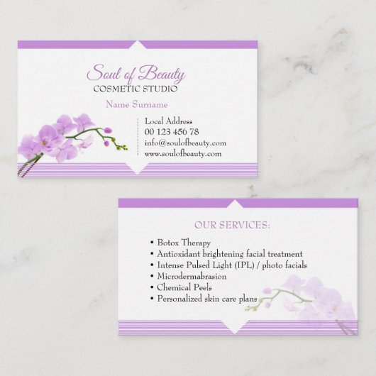 Cosmetic, SPA & make up studio business card 名刺 (正面/裏面)