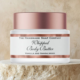 Cosmetics Body Butter Copper and White Jar  ラップアラウンドラベル