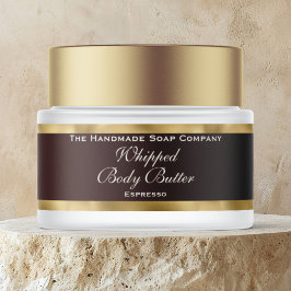 Cosmetics Body Butter Gold Foil & Brown Jar ラップアラウンドラベル