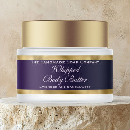 Cosmetics Body Butter Gold Foil & Purple Jar ラップアラウンドラベル