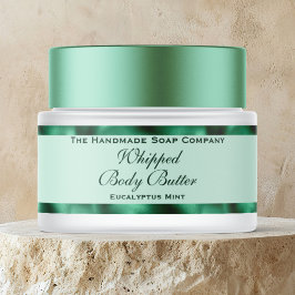 Cosmetics Body Butter Green Foil Jar ラップアラウンドラベル