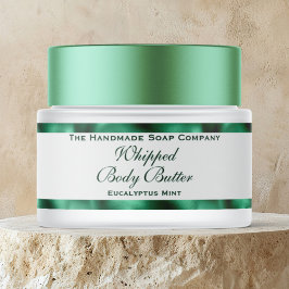 Cosmetics Body Butter Green Foil & White Jar  ラップアラウンドラベル