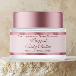 Cosmetics Body Butter Pink Foil and Pink Jar  ラップアラウンドラベル